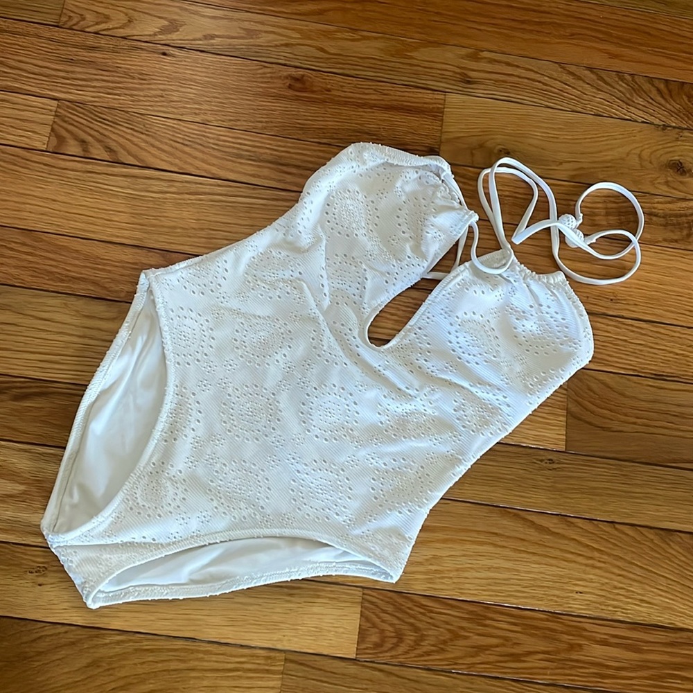 Aerie one piece white lace swimsuit size small